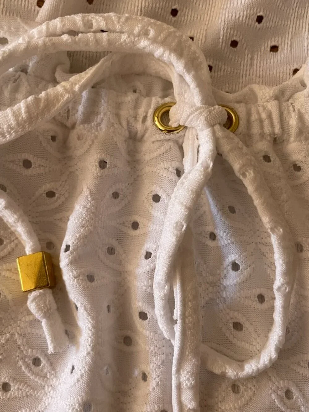 Michael Kors White Eyelet Blouse Size XL - Picture 4 of 7